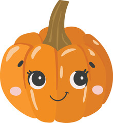 Obraz premium Cute vegetable vector, Vegetable with face, Happy vegetable vector, Summer vegetable with eyes, Kids funny illustration