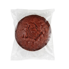 Baked Banana Cake in a plastic bag isolated transparent background