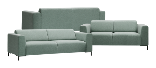 Sofa with footstool decorated in the living room isolated transparent background
