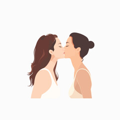 Two women kissing vector isolated. Pride month