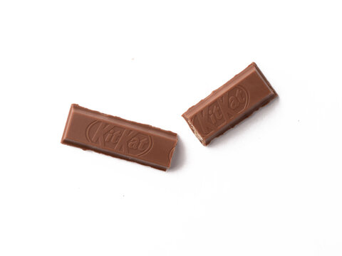Assam, india - Augest 15, 2020 : Kitkat chocolate bar isolated stock image.