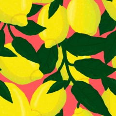Foto auf Leinwand Lemon seamless pattern. Friut print for textile, fabric, wallpaper © Antonina