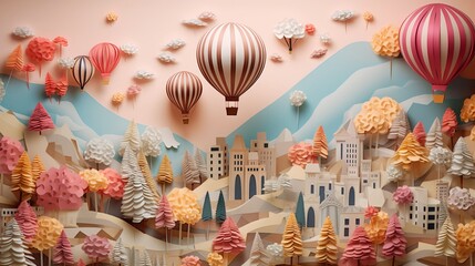 A Mesmerizing Hot Air Balloon Crafted with Intricate Ornaments