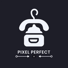 Clothes and cosmetics white solid desktop icon. Online shopping. Fashion and beauty retailer. Pixel perfect, outline 4px. Silhouette symbol for dark mode. Glyph pictogram. Vector isolated image