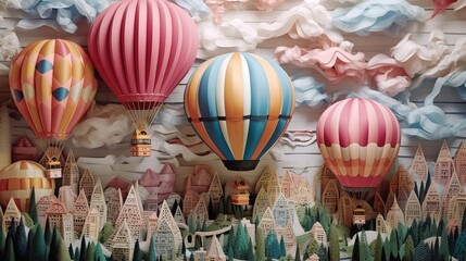 A Mesmerizing Hot Air Balloon Crafted with Intricate Ornaments