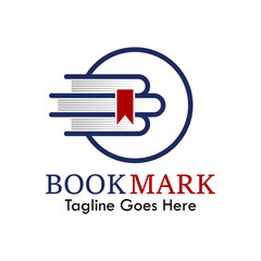 Fototapeta premium Book mark design logo template illustration