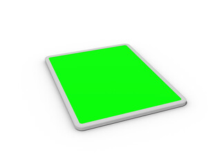 Customizable mockup of white unbranded tablet with changeable screen design for UI/UX Product Showcase on transparent background. 3D Render