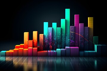 Fototapeta premium Increasing Graph Upward, charts climbing, increasing profits [Generative AI] 