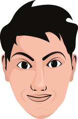 A Man's face with happy or cheerful facial expression. The Head as a png can be used on different platforms as profile pic as an avatar for a person and much more. Human vector facial features