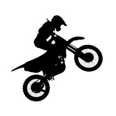silhouette of a person riding a motorcycle