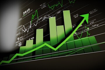 Increasing Graph Upward, charts climbing, increasing profits [Generative AI] 