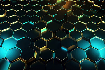 Abstract   technological hexagonal background.