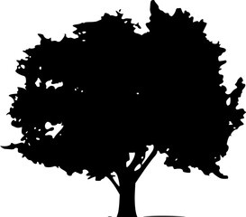 Tree silhouette in black color 
