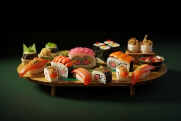 sushi dish on a tray