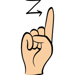Sign Language Alphabet Symbol Letter Z