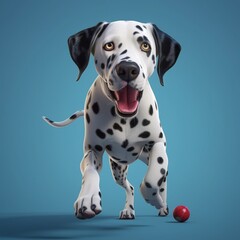 Dalmatian with a ball (ai generated)