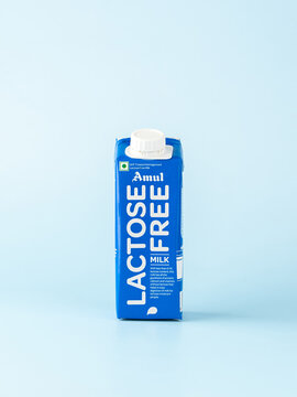 West Bangal, India - May 20, 2023 : lactose free milk isolated stock image.