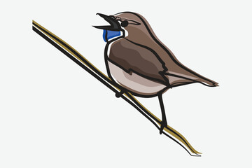 Illustration bird on the branch vector