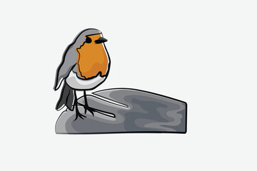 Illustration bird on the branch vector