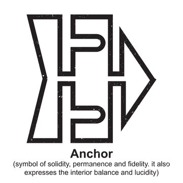 Anchor (symbol of solidity, permanence and fidelity. it also expresses the interior balance) - Berber Symbol, Amazigh Symbol, North African Amazigh Berber Symbols Meaning, Vector