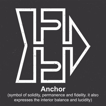 Anchor (symbol of solidity, permanence and fidelity. it also expresses the interior balance) - Berber Symbol, Amazigh Symbol, North African Amazigh Berber Symbols Meaning, Vector
