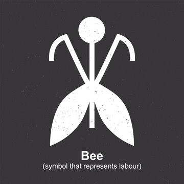 Bee (symbol that represents labour) - Berber Symbol, Amazigh Symbol, North African Amazigh Berber Symbols Meaning, Vector