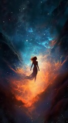 Obraz premium Surreal and Cosmic Scene with Ethereal Energy