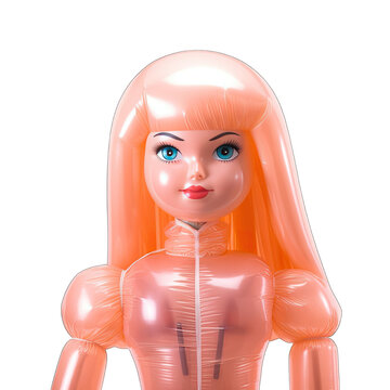 a pink inflatable doll
