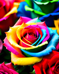 Naklejka na ściany i meble Rainbow Rose
