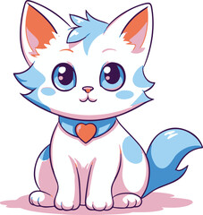 Cute cat flat style illustration