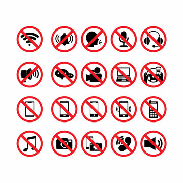 set of symbol stop illustration
