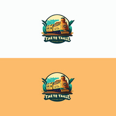 Obraz premium vector t-shirt label design with illustration of train4