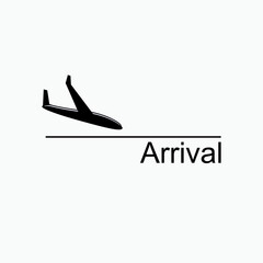 Flight Arrivals Icon. Airplane Schedule Symbol - Vector. 