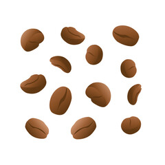 Coffee beans. Robusta, arabica. CFor posters, logos, labels, banners, stickers, product packaging design, etc. Vector isolated on white background