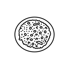 Pizza black line icon.