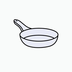 Fry Pan Icon. Utensil, Kitchenware Symbol