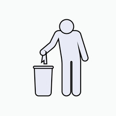 Garbage Handling Icon. Symbol for Keeping Clean - Vector.     