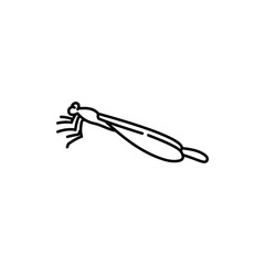 Dragonfly black line icon.