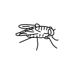 Fly black line icon.