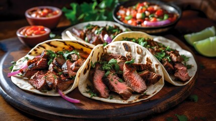 Grilled Perfection: Flavorful Carne Asada Tacos with Charred Edges