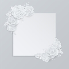 Paper rose wreath with white banner