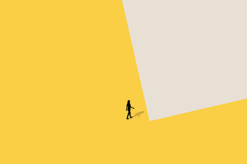 Business leadership, opportunity or career success vector. Symbol of courage, ambition, having a goal, inspiration