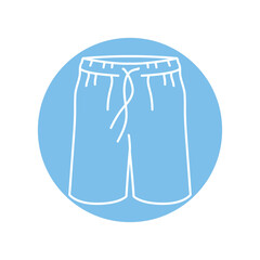 Men's swimming shorts black line icon. Pictogram for web page