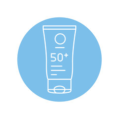 Sunscreen cream in tube black line icon. Pictogram for web page