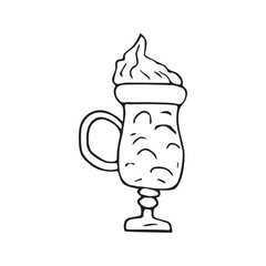 Cocktail. on a white background. Illustration of classic drinks in different types of glasses. Vector illustration. doodle art.