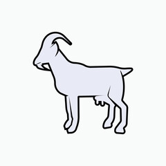 Goat Icon. Farm Animal Symbol - Vector.    