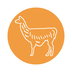 Lama black line icon. Farm animals.