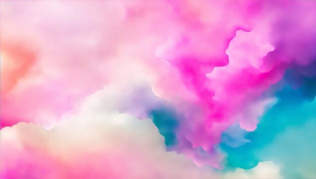 Fototapeta Abstract colorful pink soft pastel color cloud background, multicolored ink drop fluid motion in water, generative ai