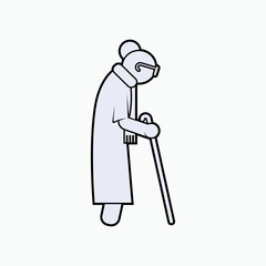 Grandma Icon. Elder, Old Woman. Grandmother, Elderly Symbol - Vector.    