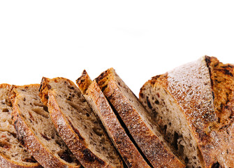 Sliced bread isolated on white background